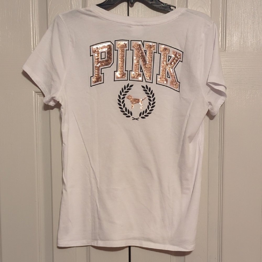 PINK Victoria's Secret White Short Sleeve Tee
